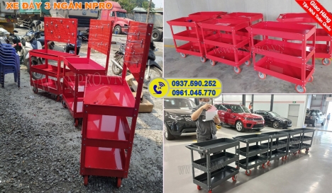 2 mẫu xe đẩy đựng dụng cụ 3 ngăn cao cấp, giá rẻ hiện nay