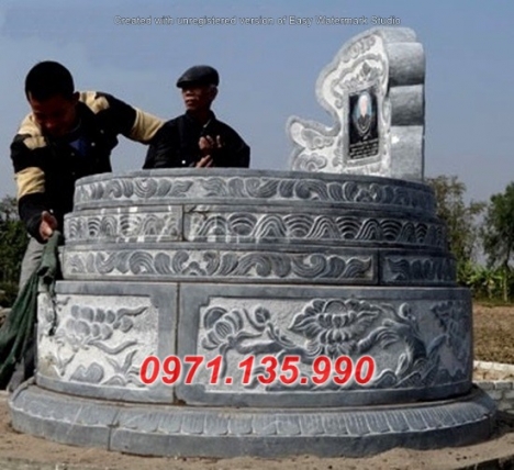 111 Mẫu mộ hình tròn bằng đá xanh