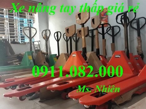 Cung cấp xe nâng tay thấp giá rẻ tại vĩnh long- xe nâng tay 3 tấn- lh 0911082000