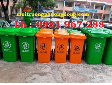 Giá bán Thùng rác 120 lít màu vàng ,thùng rác y tế 120 lít