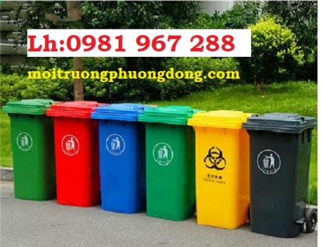 Giá bán Thùng rác 120 lít màu vàng ,thùng rác y tế 120 lít