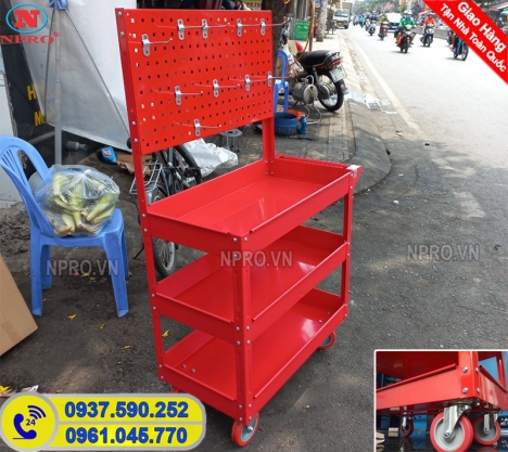 2 mẫu xe đẩy đựng dụng cụ 3 ngăn cao cấp, giá rẻ hiện nay