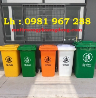 Giá bán Thùng rác 120 lít màu vàng ,thùng rác y tế 120 lít