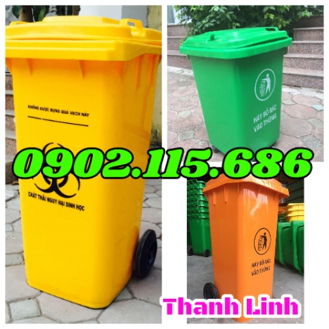 Thùng rác công nghiệp, thùng rác nhựa, thùng rác ngoài trời, thùng rác có bánh xe, thùng rác HDPE, t