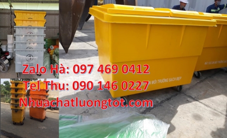 Xe thu gom rác 660 lít bánh nhỏ, Xe gom rác 660l, xe gom rác thải 1000l, nơi bán xe thu gom rác, Xe