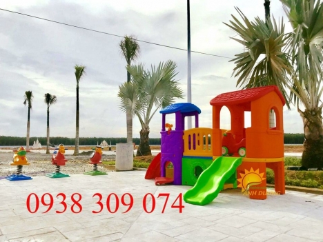 Bộ nhà leo cầu trượt 2 khối đa năng dành cho bé