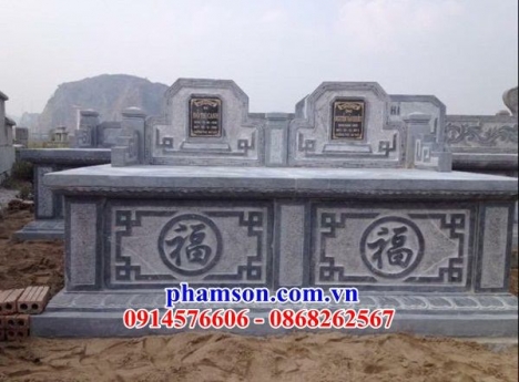 Mẫu mộ đá đôi cất giữ đựng tro hài cốt đẹp