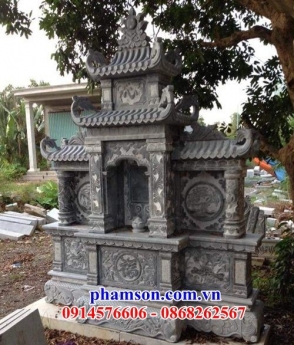 Mẫu mộ đá đôi cất giữ đựng tro hài cốt đẹp