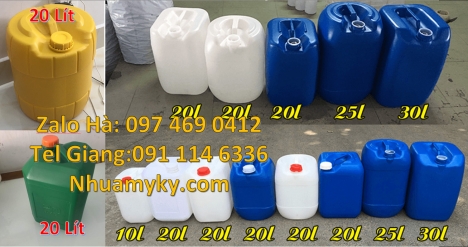 can nhựa 4l vòi nhấn, can 1l vuông, Can nhựa xanh giá sỉ, Can 30l vuông xanh, can 25l vuông, can 20l