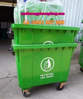 Thùng rác 660 lít  nhựa HDPE ,thùng rác công cộng 660 lít