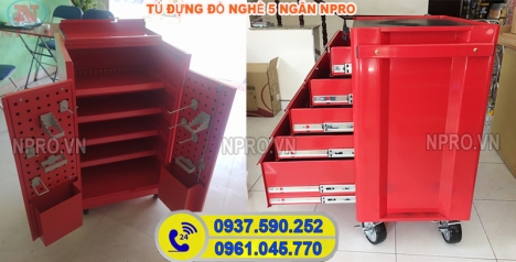 Tủ đựng đồ nghề xe máy, tủ đựng dụng cụ 5 ngăn chuyên dụng