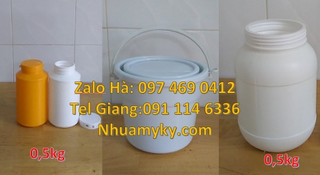 Hũ 200 g đựng phân bón, Hũ 200 g đựng muối tôm tây ninh, hũ nhựa 250 g đựng tinh bột nghệ, hũ nhựa 2