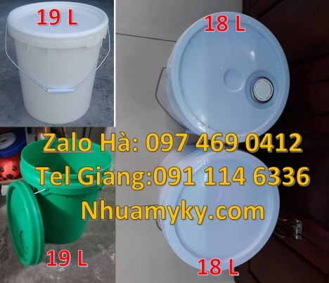 Thùng sơn 18 lít quai sắt, thùng nhựa 3,8 lít, Vỏ thùng 5 lít quai nhựa, Vỏ thùng 5 lít qu