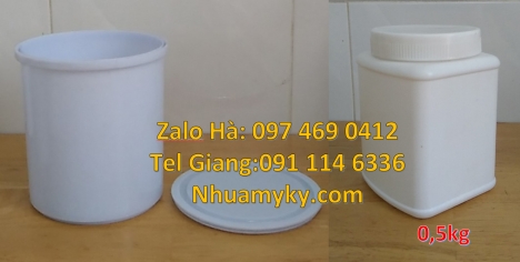 Hũ 200 g đựng phân bón, Hũ 200 g đựng muối tôm tây ninh, hũ nhựa 250 g đựng tinh bột nghệ, hũ nhựa 2