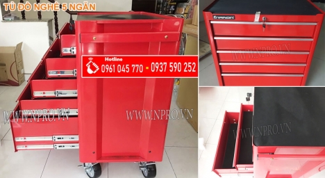 Tủ đựng đồ nghề xe máy, tủ đựng dụng cụ 5 ngăn chuyên dụng