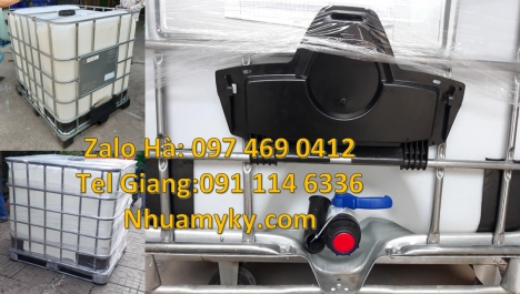 Bồn nhựa, bồn đựng hóa chất 1000 lít, Thùng nhựa trắng dung tích lớn, Tank, bồn ibc, thùng ibc 1000l
