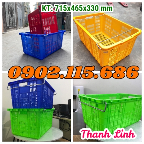 Sọt nhựa chở hàng, sọt nhựa quai sắt, sọt nhựa đựng trái cây, sóng nhựa hở, sóng nhựa rỗng HS011, sọ