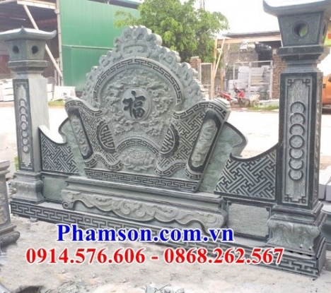 Mẫu cuốn thư đá bức bình phong đá đẹp