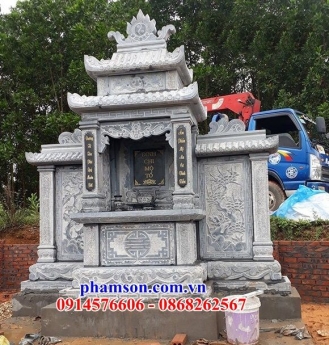 lăng thờ chung khu lăng mộ gia đình bằng đá ninh bình đẹp