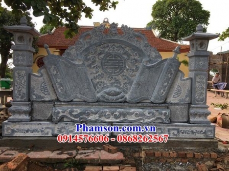 Mẫu cuốn thư đá bức bình phong đá đẹp