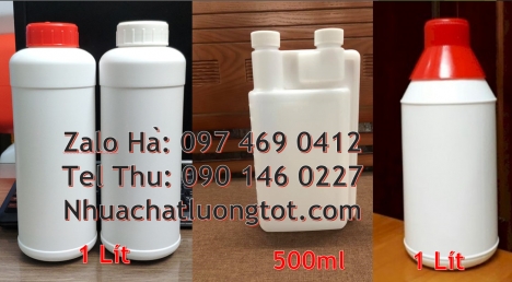 Chai 500ml hdpe, Cung cấp Chai nhựa hdpe, Chai 0.5l đựng mật mía, Chai 1 lít vuông đựng mật ong, Cha