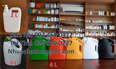 Can 2l quay, can 4l vuông, can 5l đựng dầu nhớt, can nhựa 0.5L đựng hóa chất, can nhựa 1L 2L đựng du
