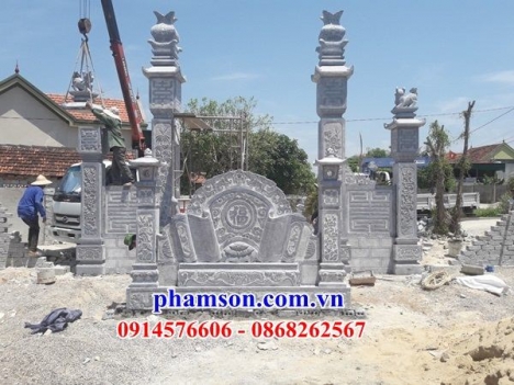 Mẫu cuốn thư đá bức bình phong đá đẹp