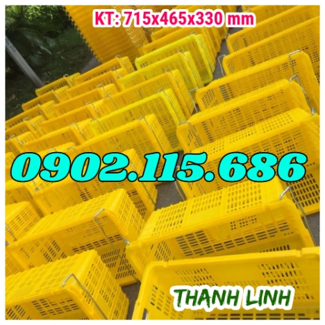 Sọt nhựa chở hàng, sọt nhựa quai sắt, sọt nhựa đựng trái cây, sóng nhựa hở, sóng nhựa rỗng HS011, sọ