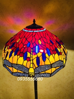Giao lưu em đèn sàn tiffany chuồn chuồn đỏ