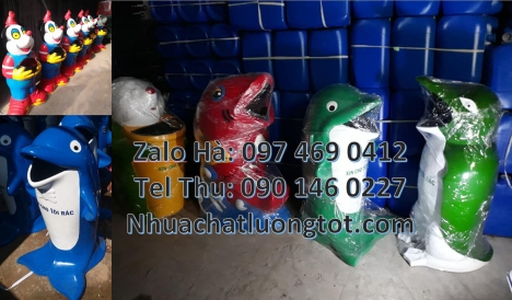 Thùng rác hình chim cánh cụt. Thùng rác chuột mickey. Thùng rác hình chuột túi. Thùng rác hình con g
