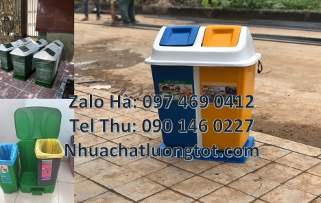 Thùng rác bập bênh, Thùng rác nhựa duy tân, thùng rác 3 ngăn, thùng rác 60 lít 120 lít, sọt rác 240l