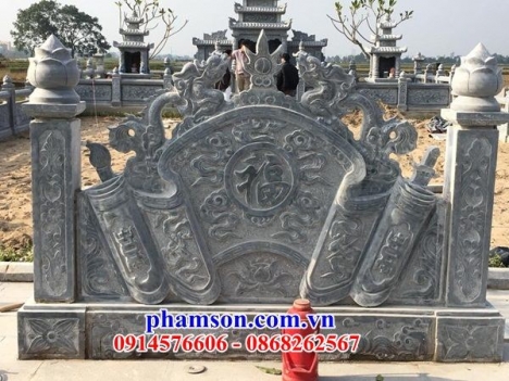Mẫu cuốn thư đá bức bình phong đá đẹp