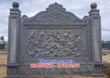 Mẫu cuốn thư đá bức bình phong đá đẹp