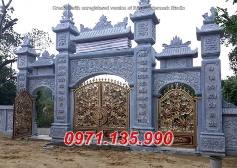 Kích thước mẫu cổng đá đẹp