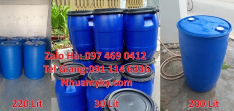 Phuy nhựa đựng axit, Giá bán thùng phi nhựa 220l, Thùng phi 120l đựng phân bón, Thùng