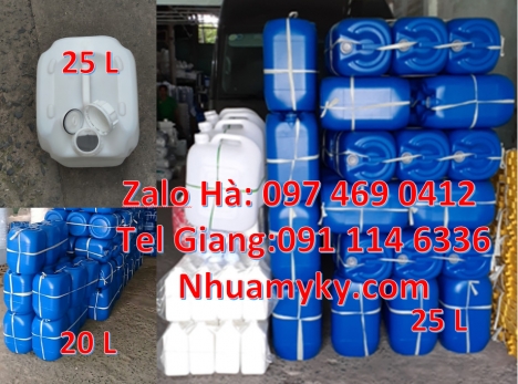 Can 20l đựng axit, can 25l đựng tinh dầu, can 30l đựng thuốc thú y, can hdpe Can 30l vuông xanh, can