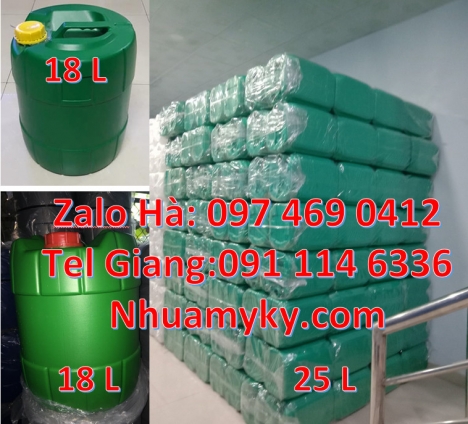 Can 20l đựng axit, can 25l đựng tinh dầu, can 30l đựng thuốc thú y, can hdpe Can 30l vuông xanh, can