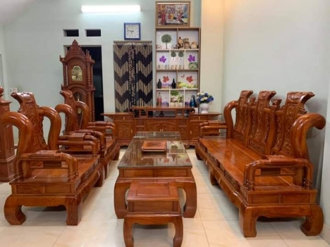 Bộ bàn ghế tần thủy hoàng tay 12 gỗ hương đá