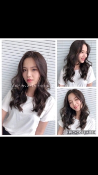 Tóc bob uốn xoăn: tóc bob uốn xoăn cho nàng có tóc mái bay thêm cá tính và trẻ trung
