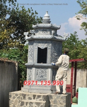 Báo giá mộ tháp, bảo tháp bằng đá khối xanh tự nhiên