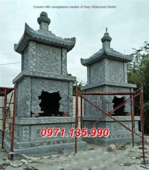 Báo giá mộ tháp, bảo tháp bằng đá khối xanh tự nhiên