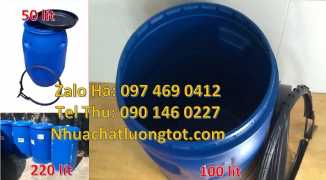 Phuy nhựa 150 lít nắp mở, Phuy nhựa đựng hóa chất, Thùng phuy nhựa 120 lít, thùng phuy 220 lít, Bán