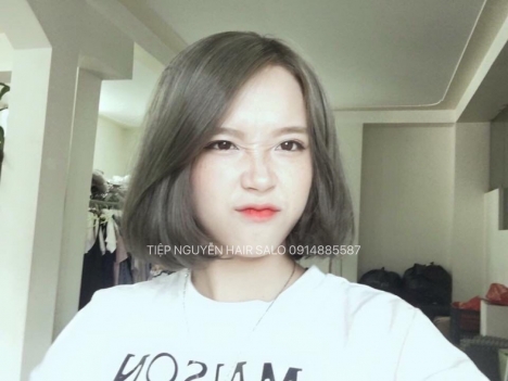 Tóc bob uốn xoăn: tóc bob uốn xoăn cho nàng có tóc mái bay thêm cá tính và trẻ trung