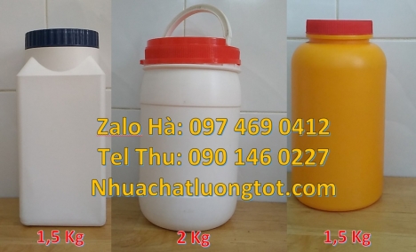 Hũ 0.5 lít, hũ 0.5kg lùn Hũ 2kg cao cấp, Hũ nhựa 1kg giá rẻ, Hũ tròn 0.6l, Hũ đựng hóa chất, Hủ nhựa