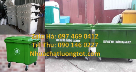Mua xe thu gom rác 660l 1000l ở đâu có giá tốt nhất, Xe thu gom rác 660 lít 3 bánh hơi, Xe thu gom r