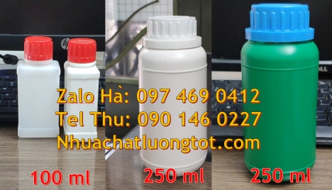 chai xịt phun sương 500ml, chai 250ml đựng thuốc thủy sản, chai 500ml đựng trà sữa, chai 1l đựng sữa
