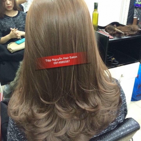 Tóc bob layer, uốn tóc layer xoăn sóng siêu đẹp, nhuộm tóc Tôn gia - Tiệp Nguyễn Hải Salon