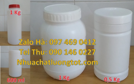 Hũ 0.5 lít, hũ 0.5kg lùn Hũ 2kg cao cấp, Hũ nhựa 1kg giá rẻ, Hũ tròn 0.6l, Hũ đựng hóa chất, Hủ nhựa
