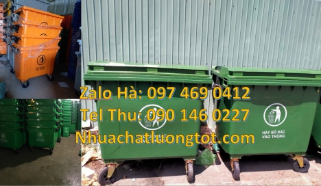 Mua xe thu gom rác 660l 1000l ở đâu có giá tốt nhất, Xe thu gom rác 660 lít 3 bánh hơi, Xe thu gom r