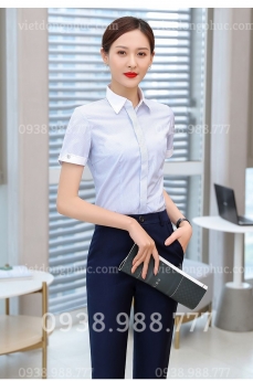 Mẫu đồng phục sơ mi nữ công sở chất liệu tốt, form dáng chuẩn đẹp